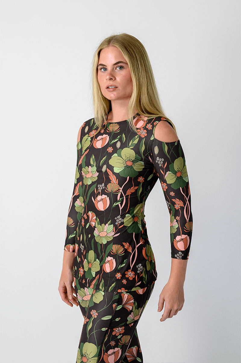 Open Shoulder Top - Botanical Garden image number 1