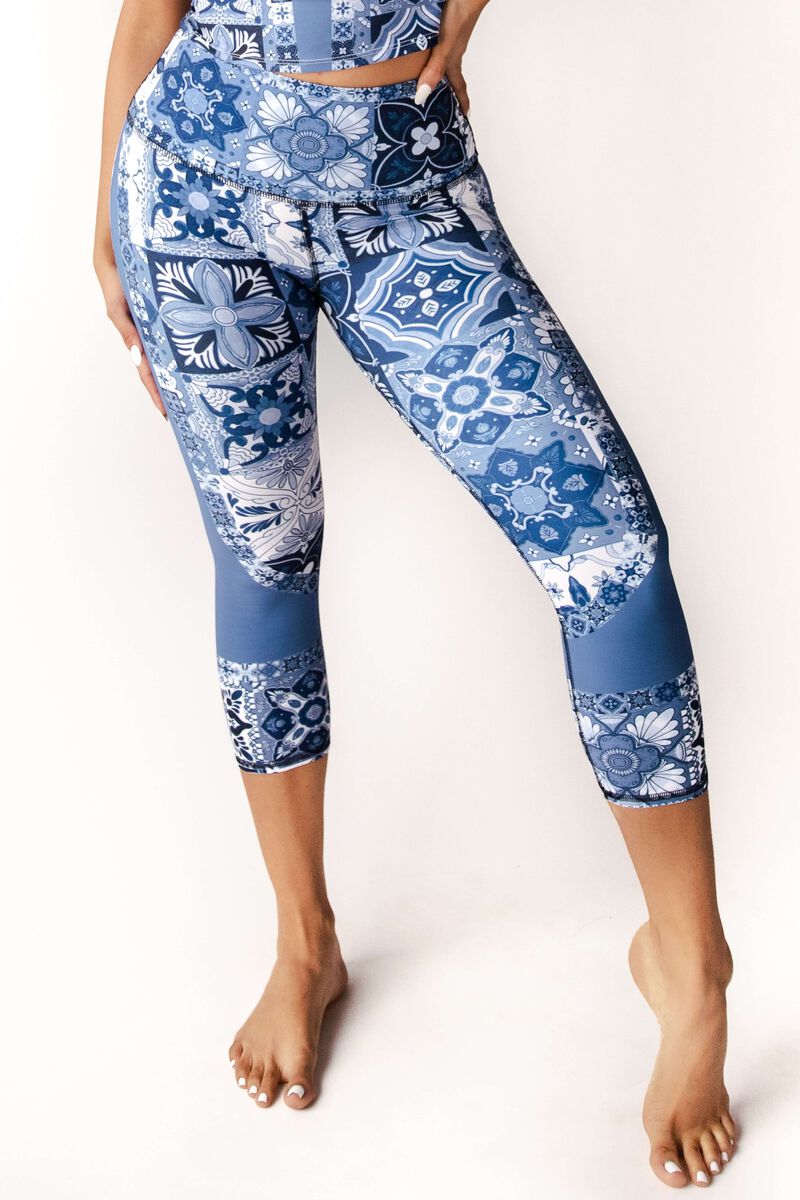 Capri Legging - Mosaic In Blue image number 0